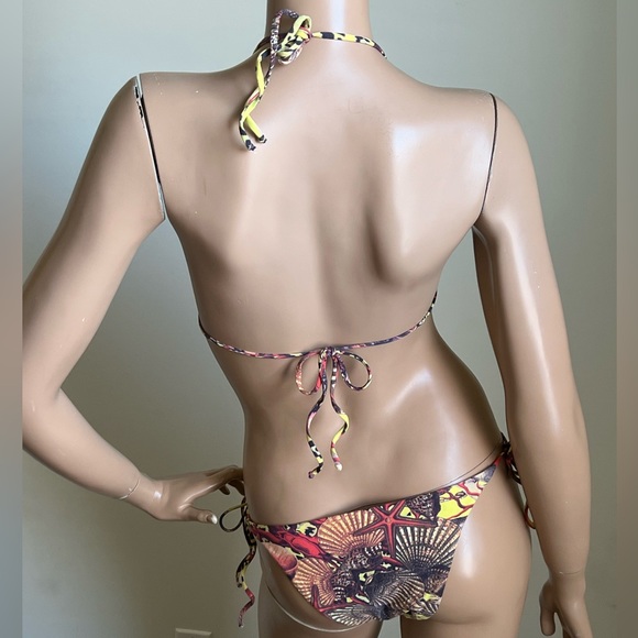 A’BIDDIKKIA Paharea Yellow cheetah bikini with shell print - Picture 4 of 5